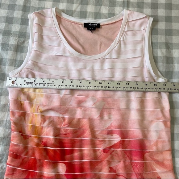 Olsen Europe bandage dress floral pink white feminine summer sleeveless mediu 10 - Picture 12 of 16